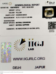 6.7/CT Natural Yellow Sapphire With Govt Lab Certificate-12927D53212